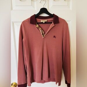 Burberry Men's Dusty Pink Long Sleeve Shirt